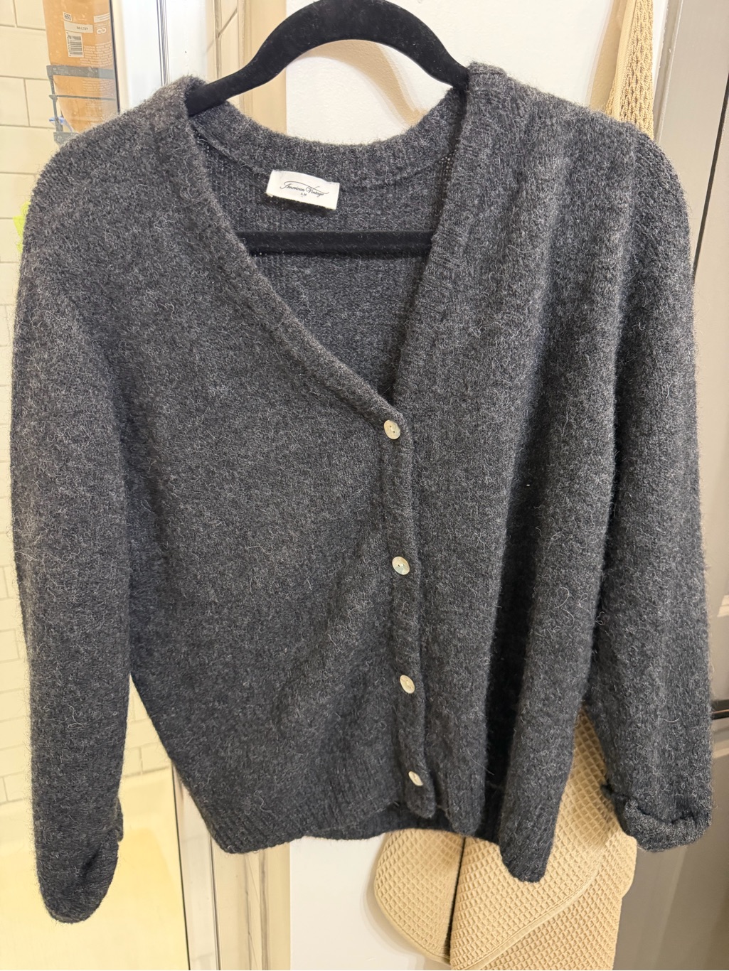 American Vintage Charcoal V-Neck Cardigan